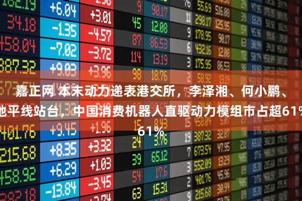 嘉正网 本末动力递表港交所，李泽湘、何小鹏、地平线站台，中国消费机器人直驱动力模组市占超61%